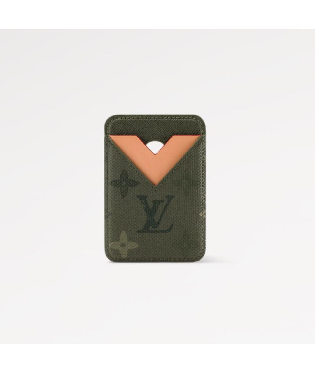 LOUIS VUITTON Хаки кожаный кардхолдер, фото 6