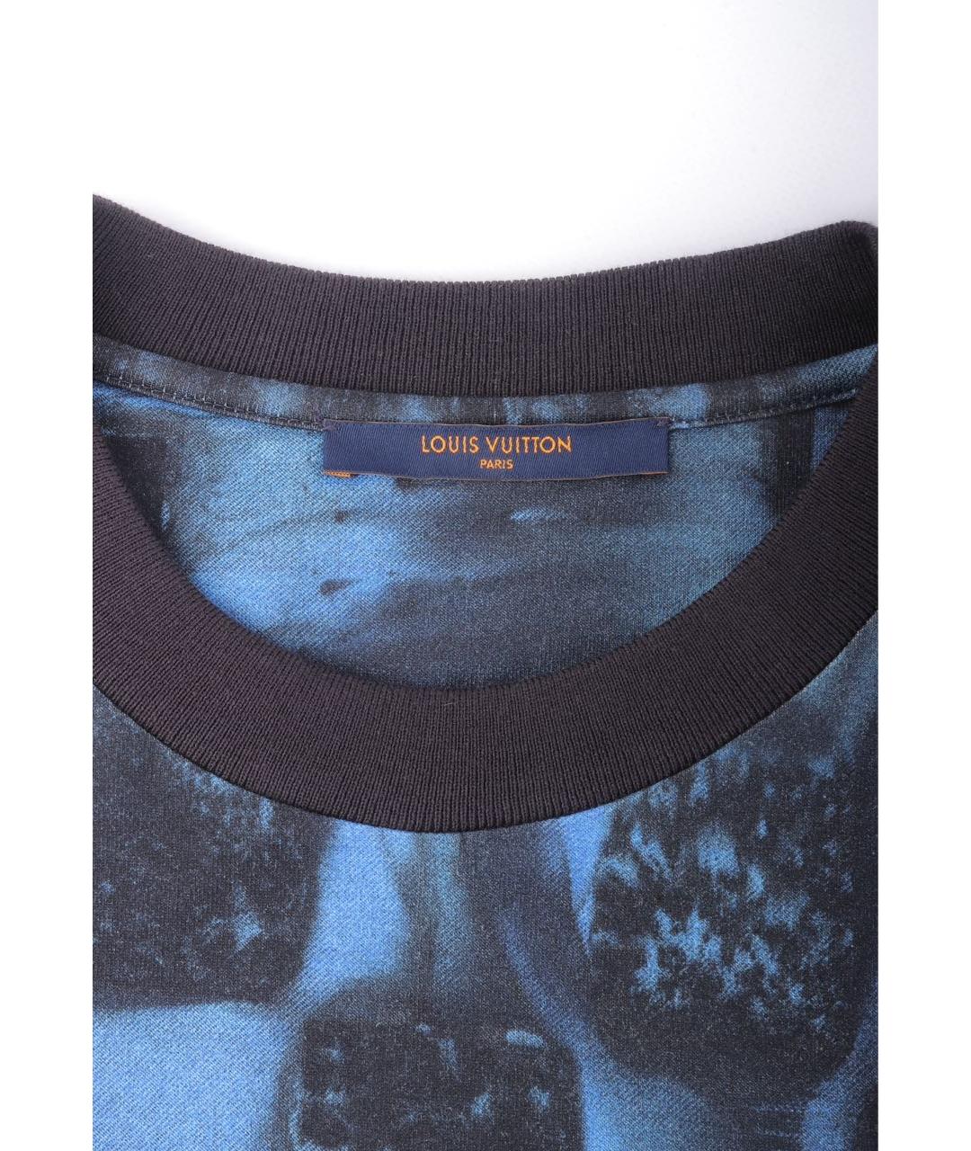 LOUIS VUITTON Синяя хлопковая футболка, фото 4