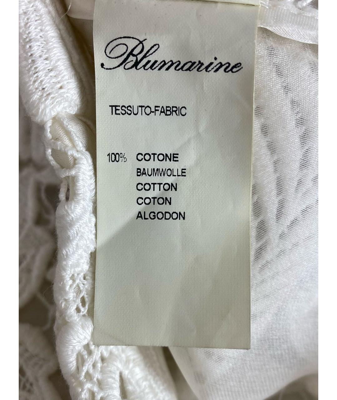 BLUMARINE Белое хлопковое коктейльное платье, фото 6