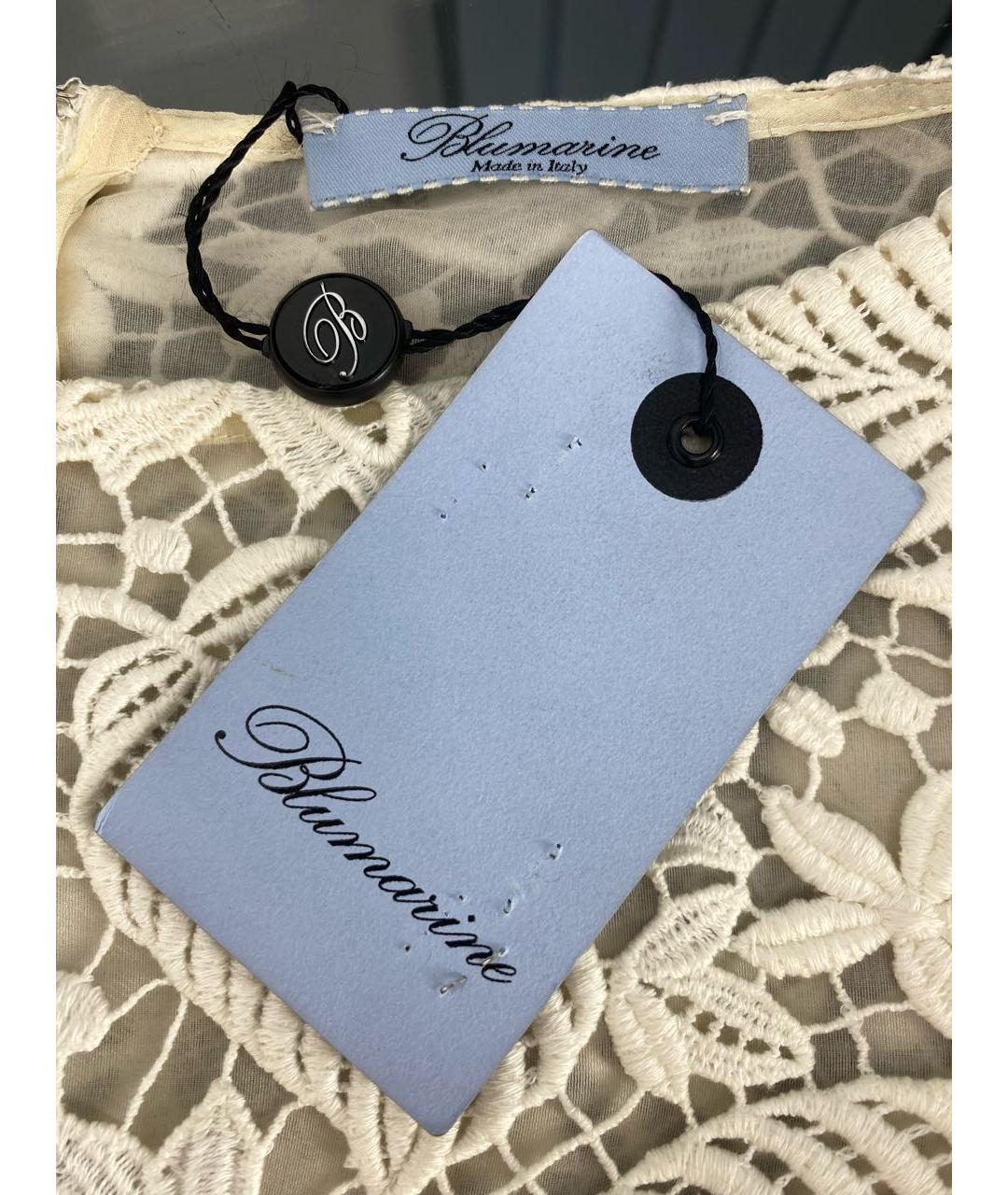 BLUMARINE Белое хлопковое коктейльное платье, фото 3