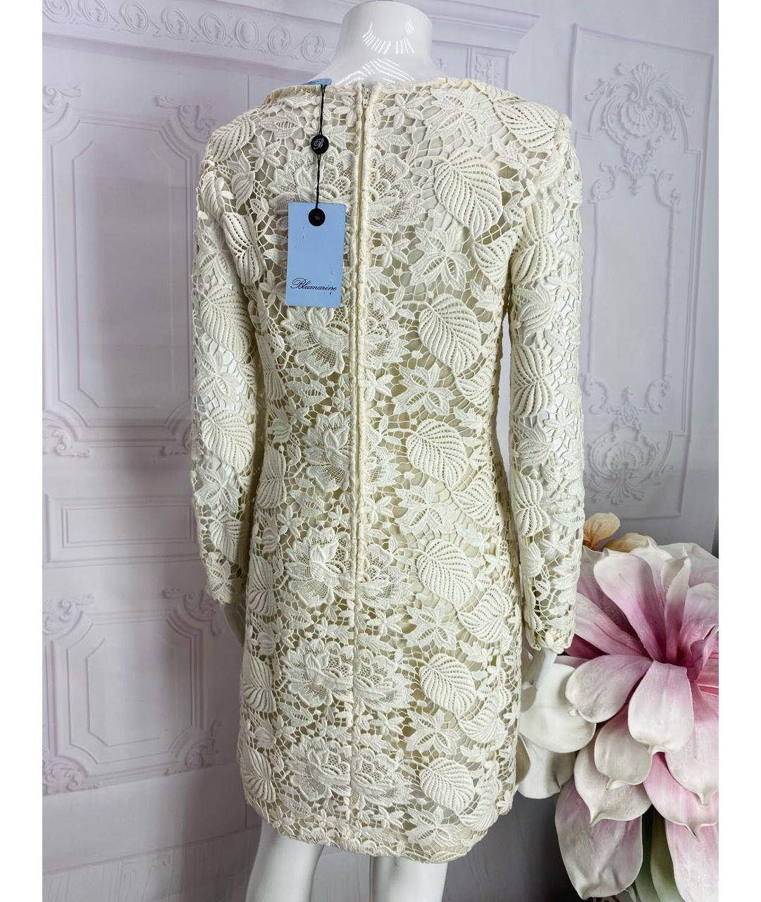 BLUMARINE Белое хлопковое коктейльное платье, фото 7
