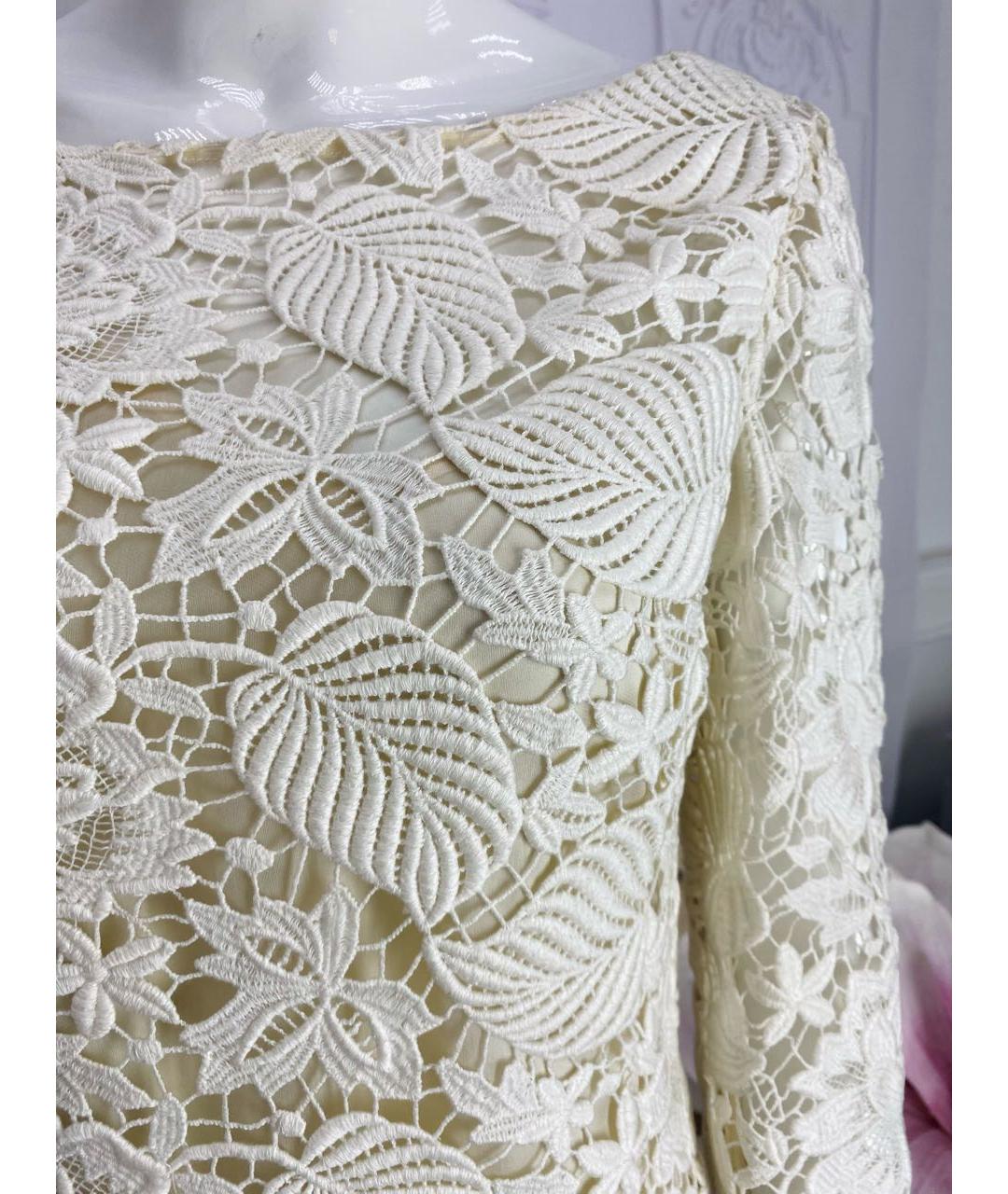 BLUMARINE Белое хлопковое коктейльное платье, фото 4