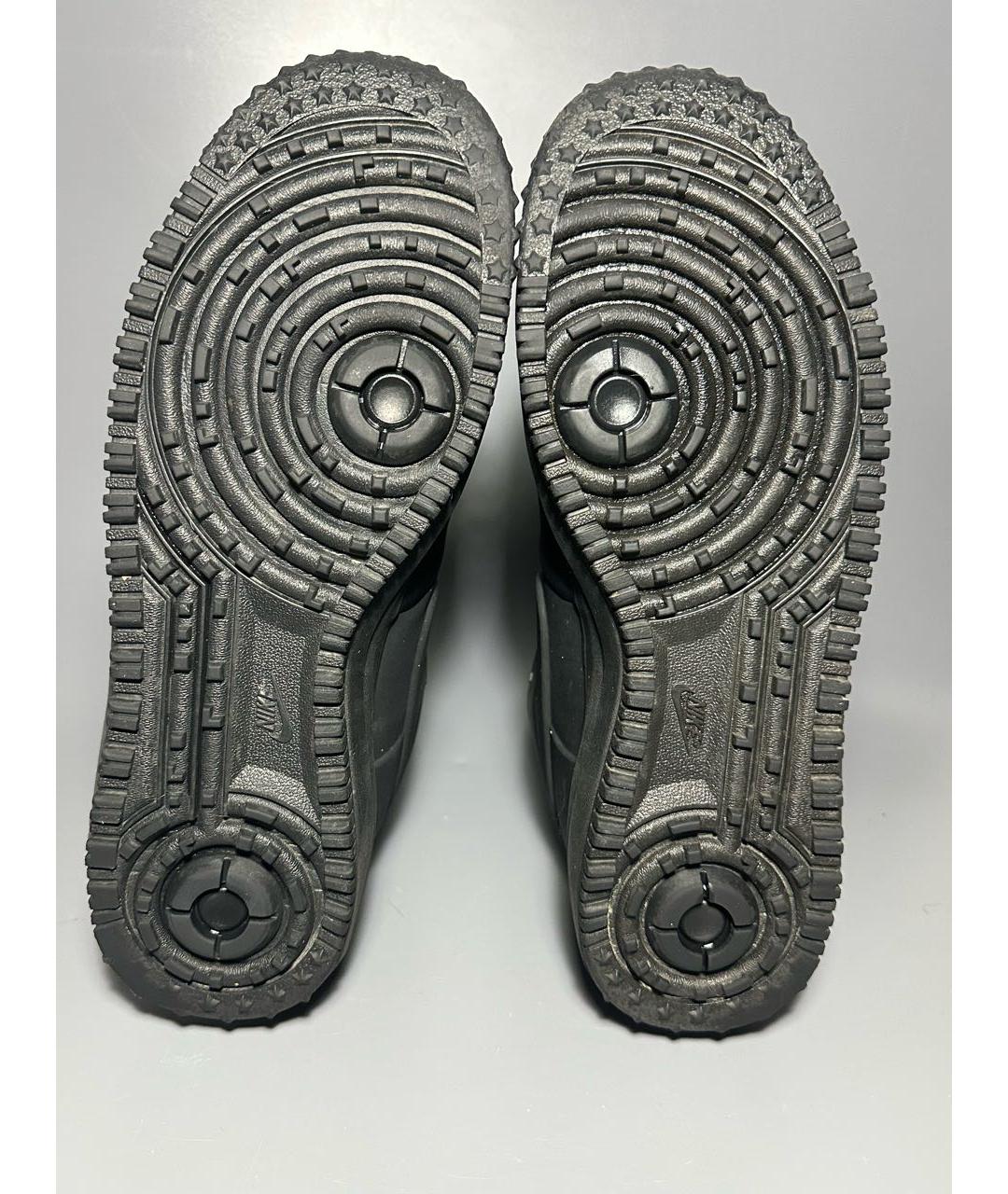 NIKE Черные кожаные высокие кроссовки / кеды, фото 8