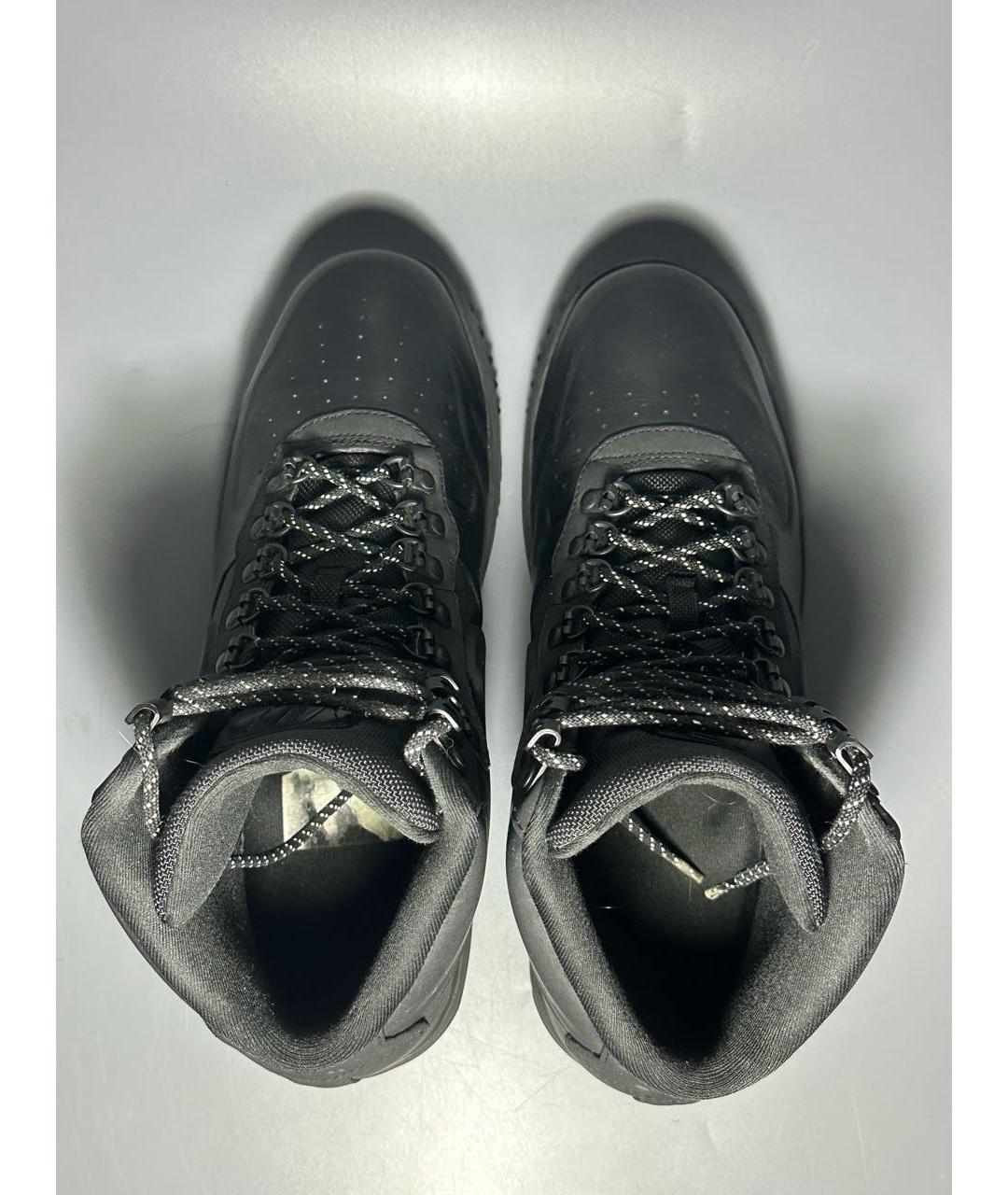 NIKE Черные кожаные высокие кроссовки / кеды, фото 3