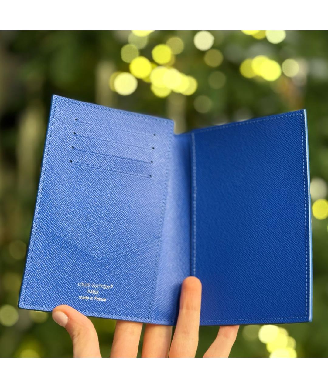LOUIS VUITTON Синий кожаный кардхолдер, фото 5