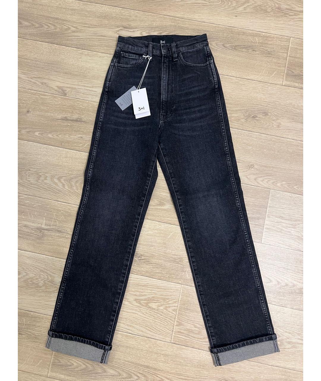 3X1 Черные хлопковые прямые джинсы, фото 9