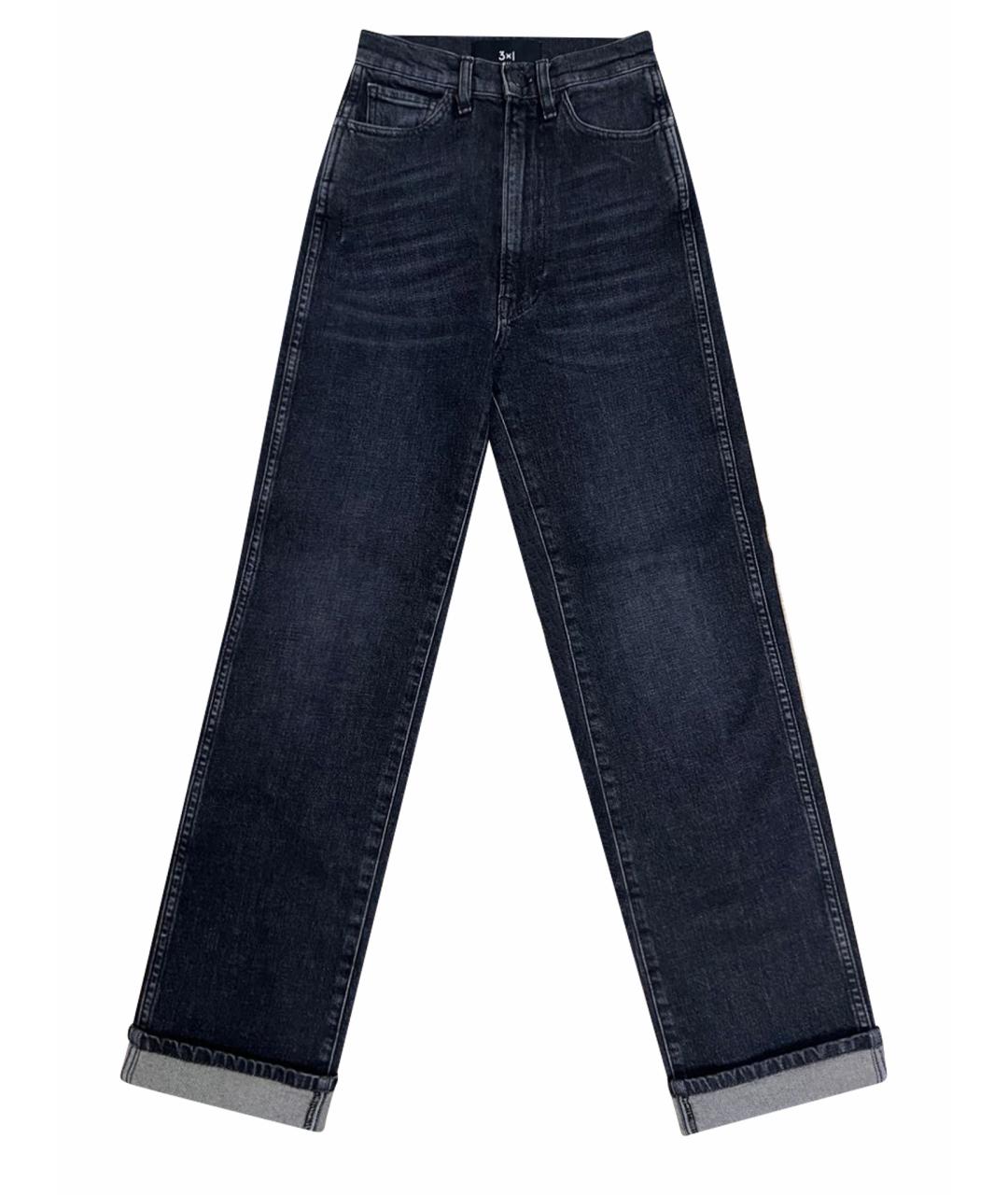 3X1 Черные хлопковые прямые джинсы, фото 1