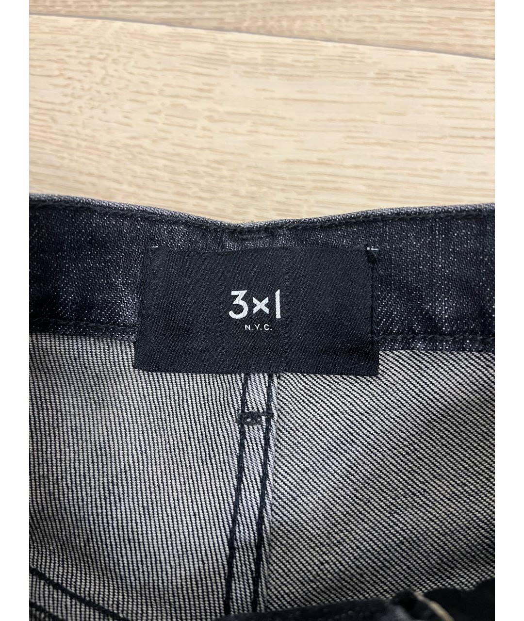 3X1 Черные хлопковые прямые джинсы, фото 3