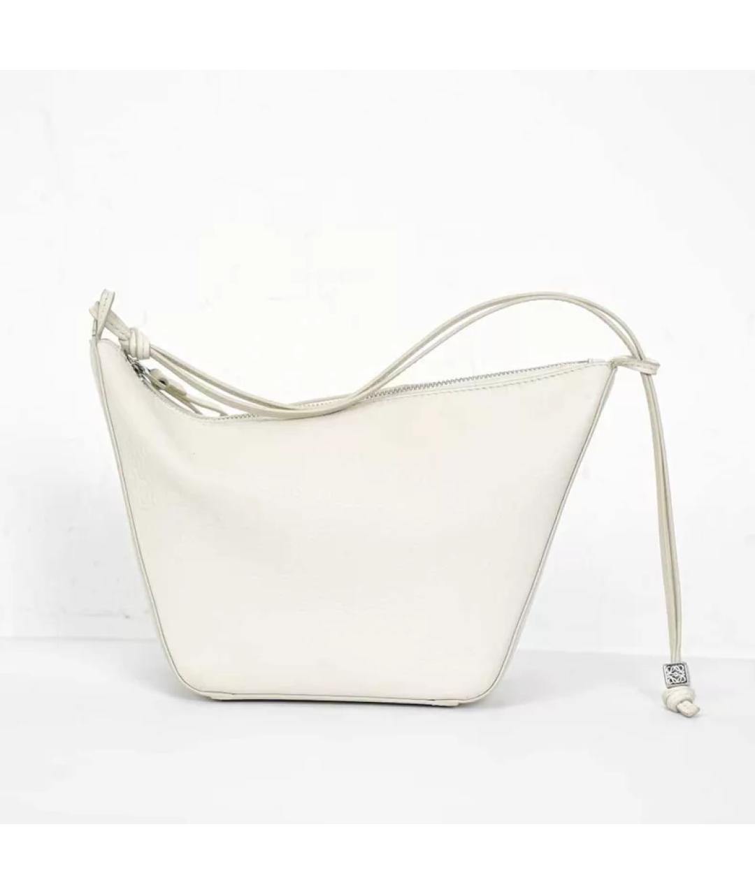 LOEWE Белая кожаная сумка с короткими ручками, фото 10