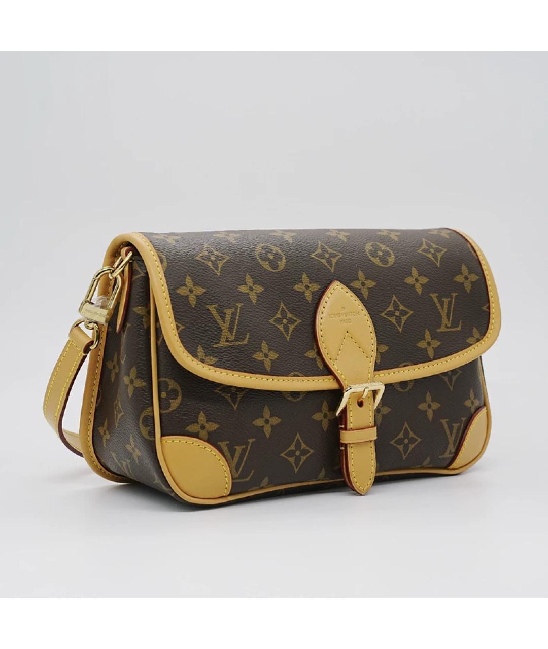 LOUIS VUITTON Коричневая кожаная сумка через плечо, фото 5