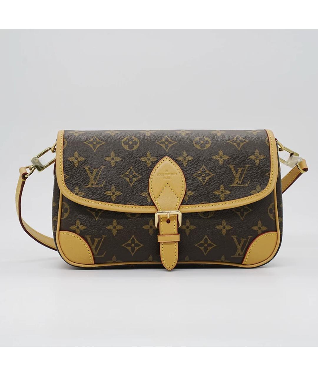 LOUIS VUITTON Коричневая кожаная сумка через плечо, фото 9