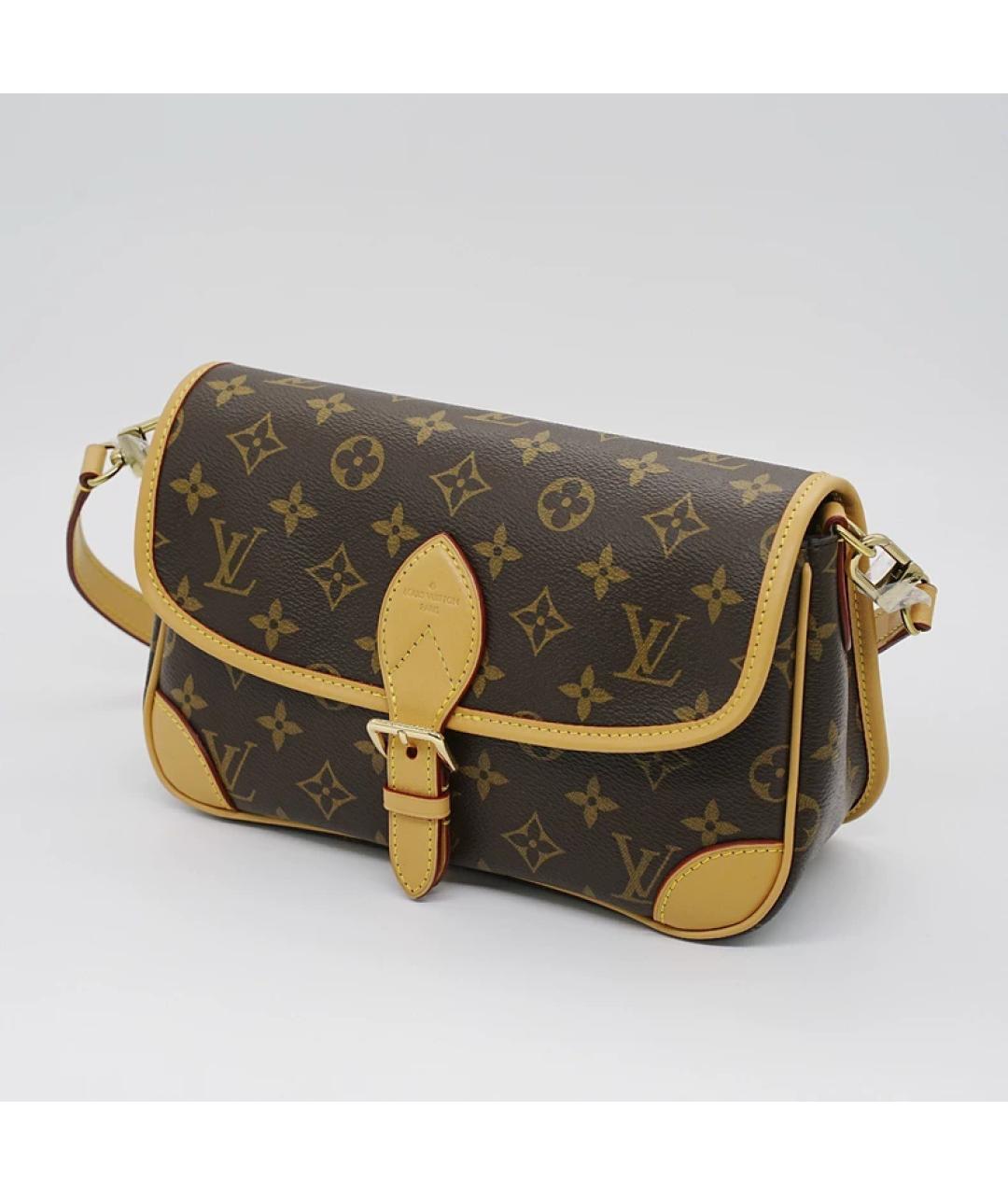 LOUIS VUITTON Коричневая кожаная сумка через плечо, фото 4