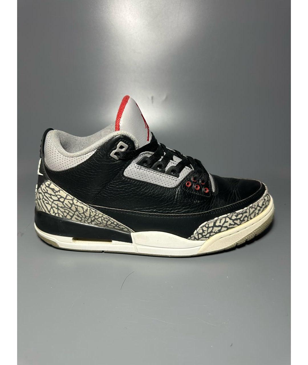 JORDAN Черные кожаные высокие кроссовки / кеды, фото 7