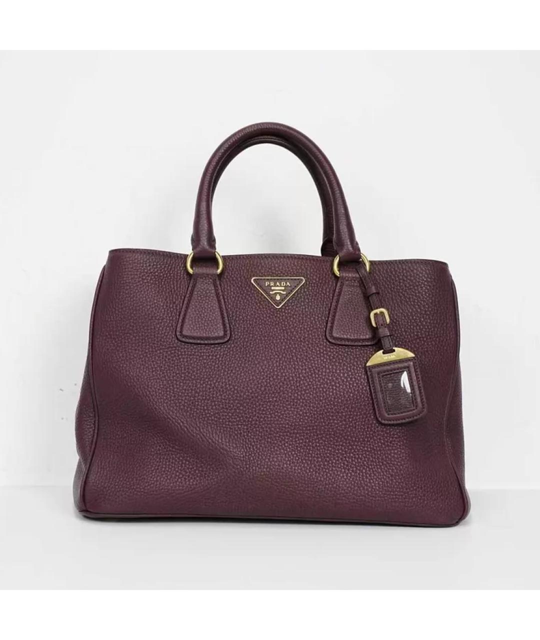 PRADA Фиолетовая кожаная сумка с короткими ручками, фото 4