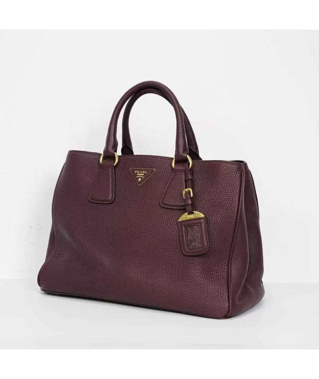 PRADA Фиолетовая кожаная сумка с короткими ручками, фото 5