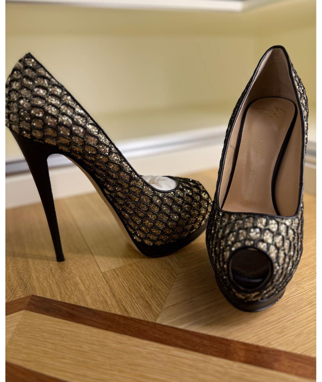 GIUSEPPE ZANOTTI DESIGN Золотые текстильные туфли, фото 3