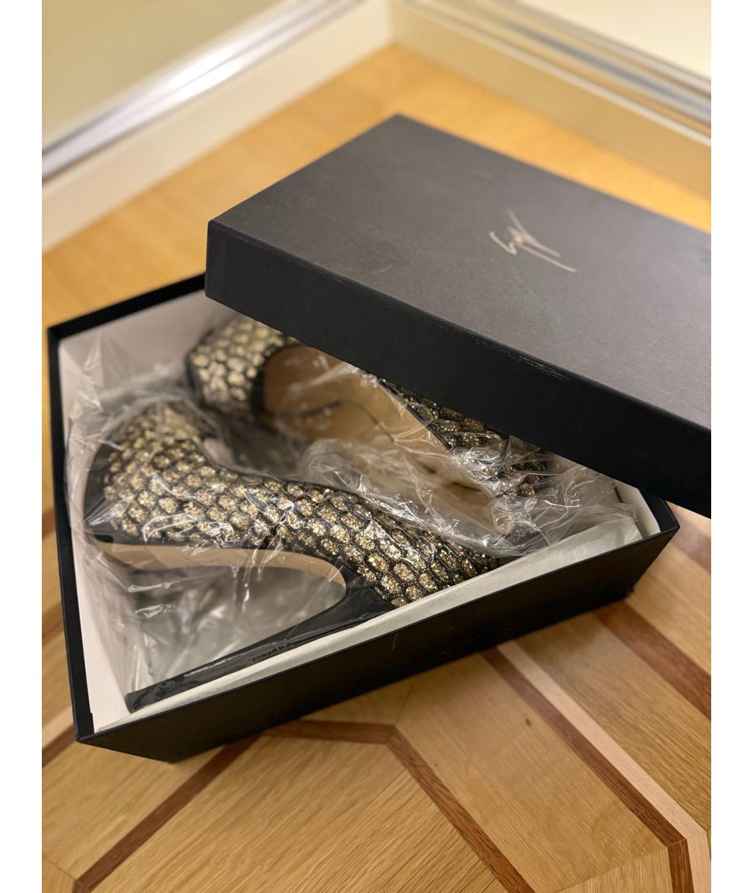 GIUSEPPE ZANOTTI DESIGN Золотые текстильные туфли, фото 6