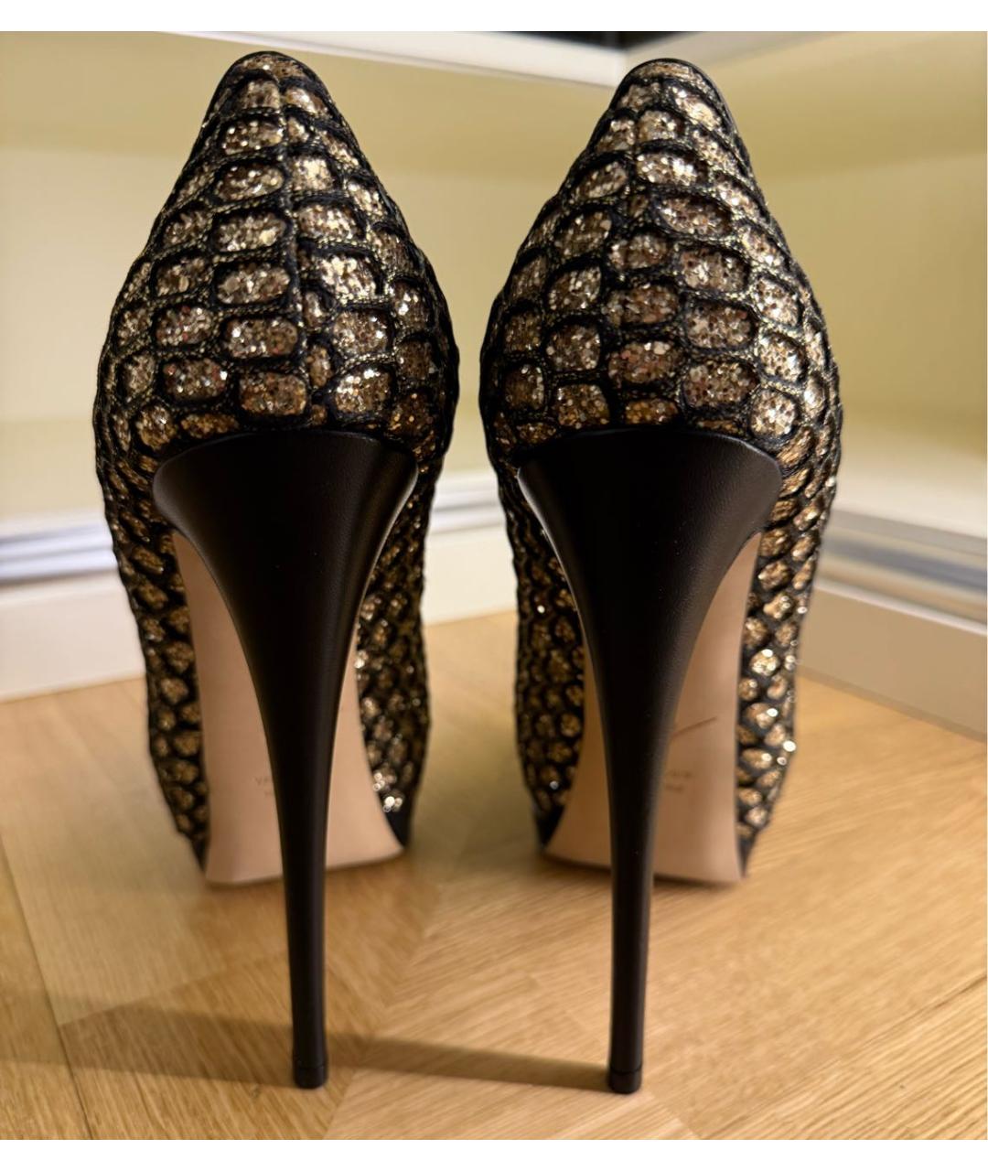 GIUSEPPE ZANOTTI DESIGN Золотые текстильные туфли, фото 4