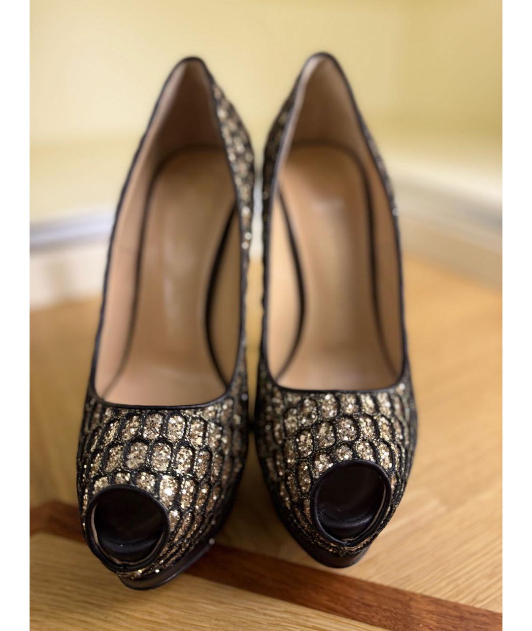 GIUSEPPE ZANOTTI DESIGN Золотые текстильные туфли, фото 2