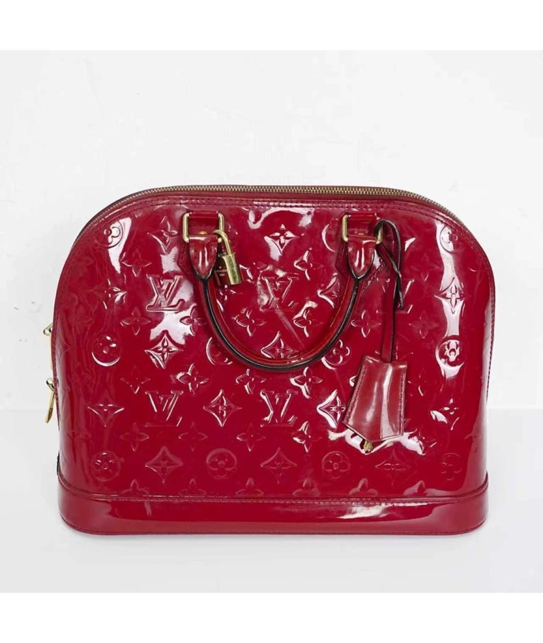 LOUIS VUITTON Красная сумка с короткими ручками из лакированной кожи, фото 11