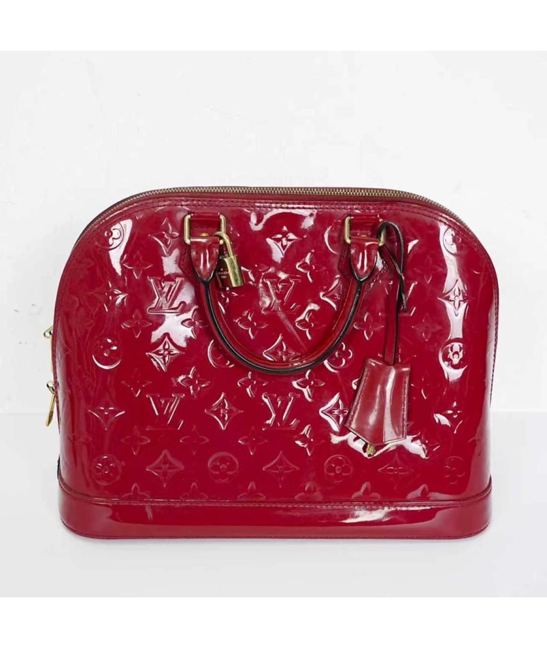 LOUIS VUITTON Красная сумка с короткими ручками из лакированной кожи, фото 10