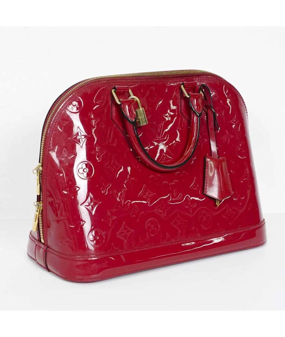 LOUIS VUITTON Красная сумка с короткими ручками из лакированной кожи, фото 3