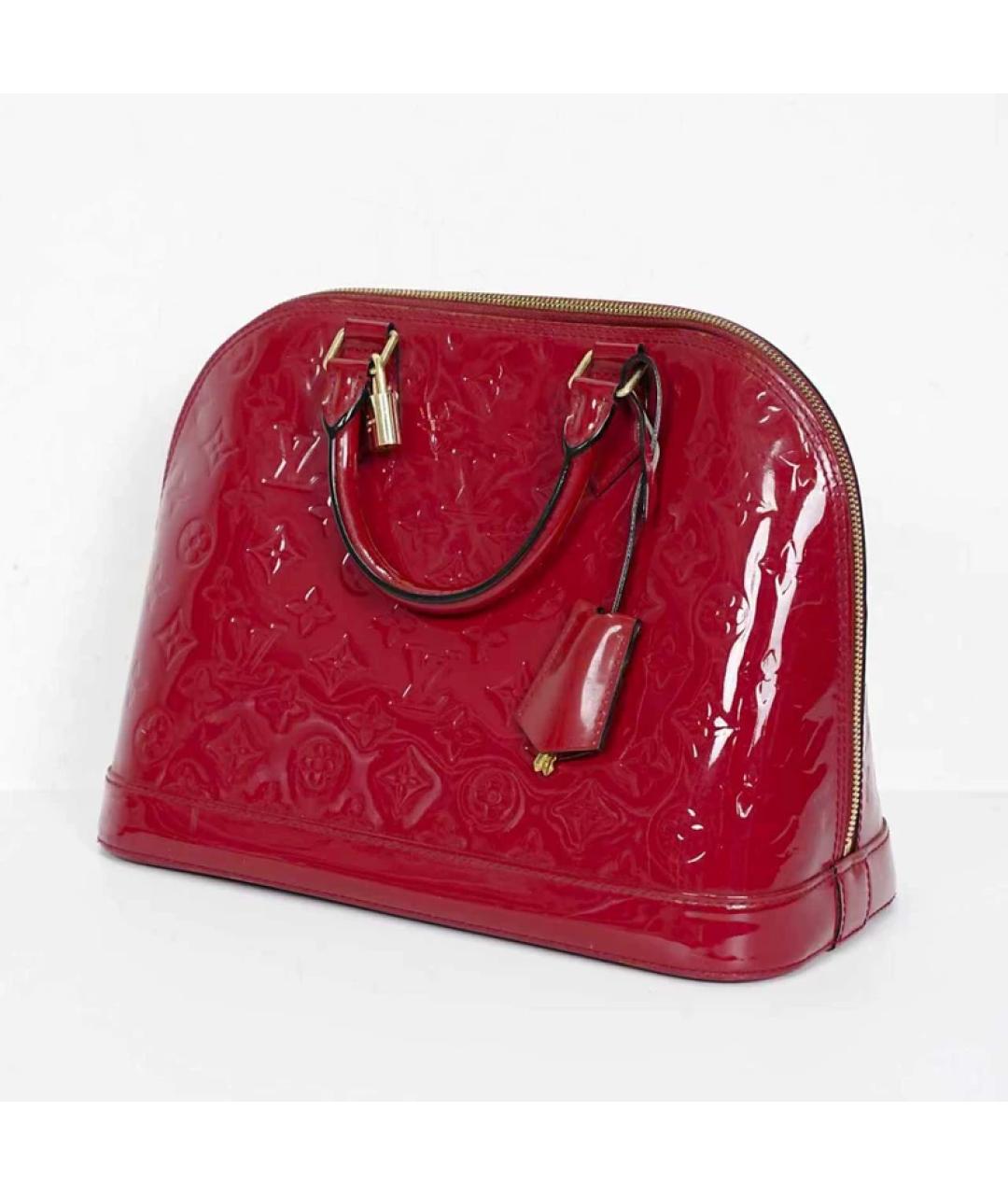 LOUIS VUITTON Красная сумка с короткими ручками из лакированной кожи, фото 2