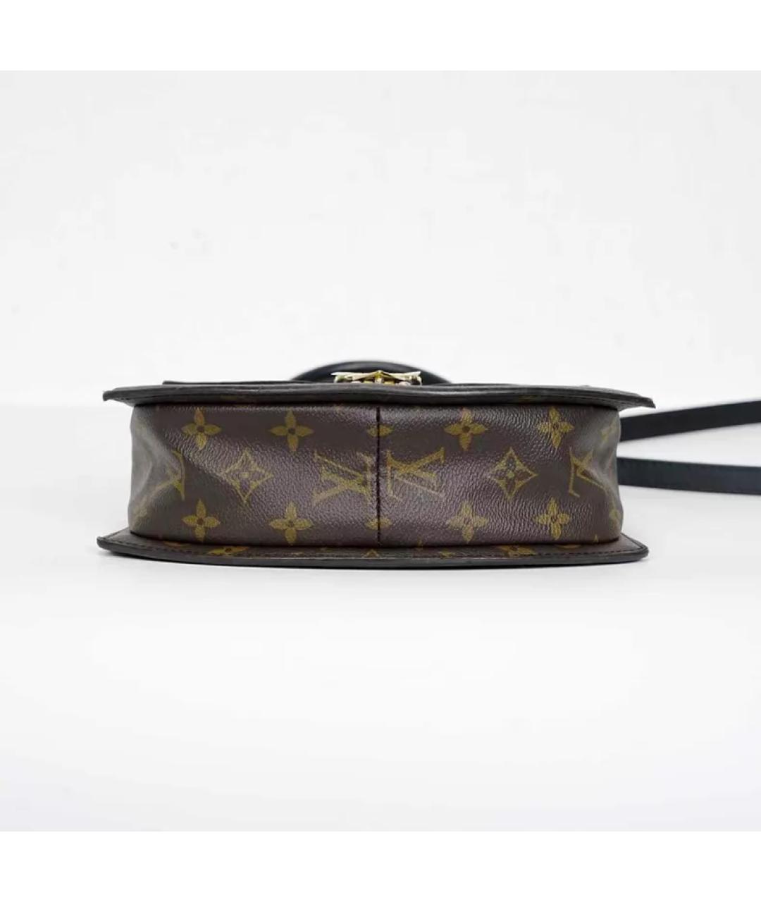 LOUIS VUITTON Коричневая тканевая сумка с короткими ручками, фото 4