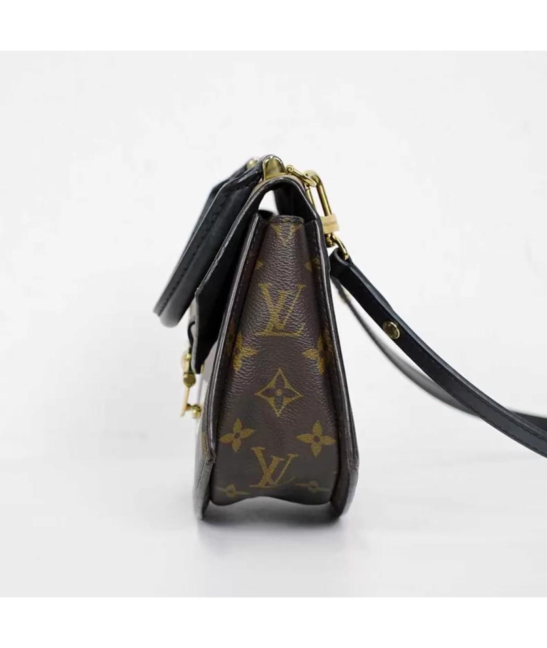 LOUIS VUITTON Коричневая тканевая сумка с короткими ручками, фото 5