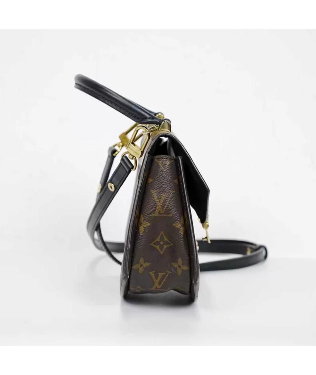 LOUIS VUITTON Коричневая тканевая сумка с короткими ручками, фото 8