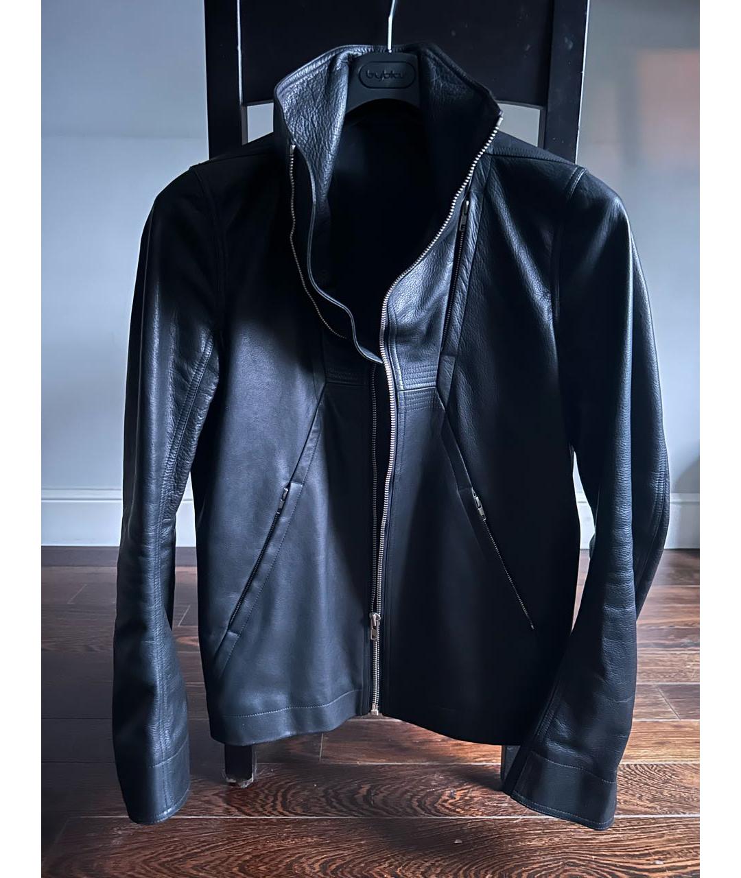 RICK OWENS Черная кожаная куртка, фото 2