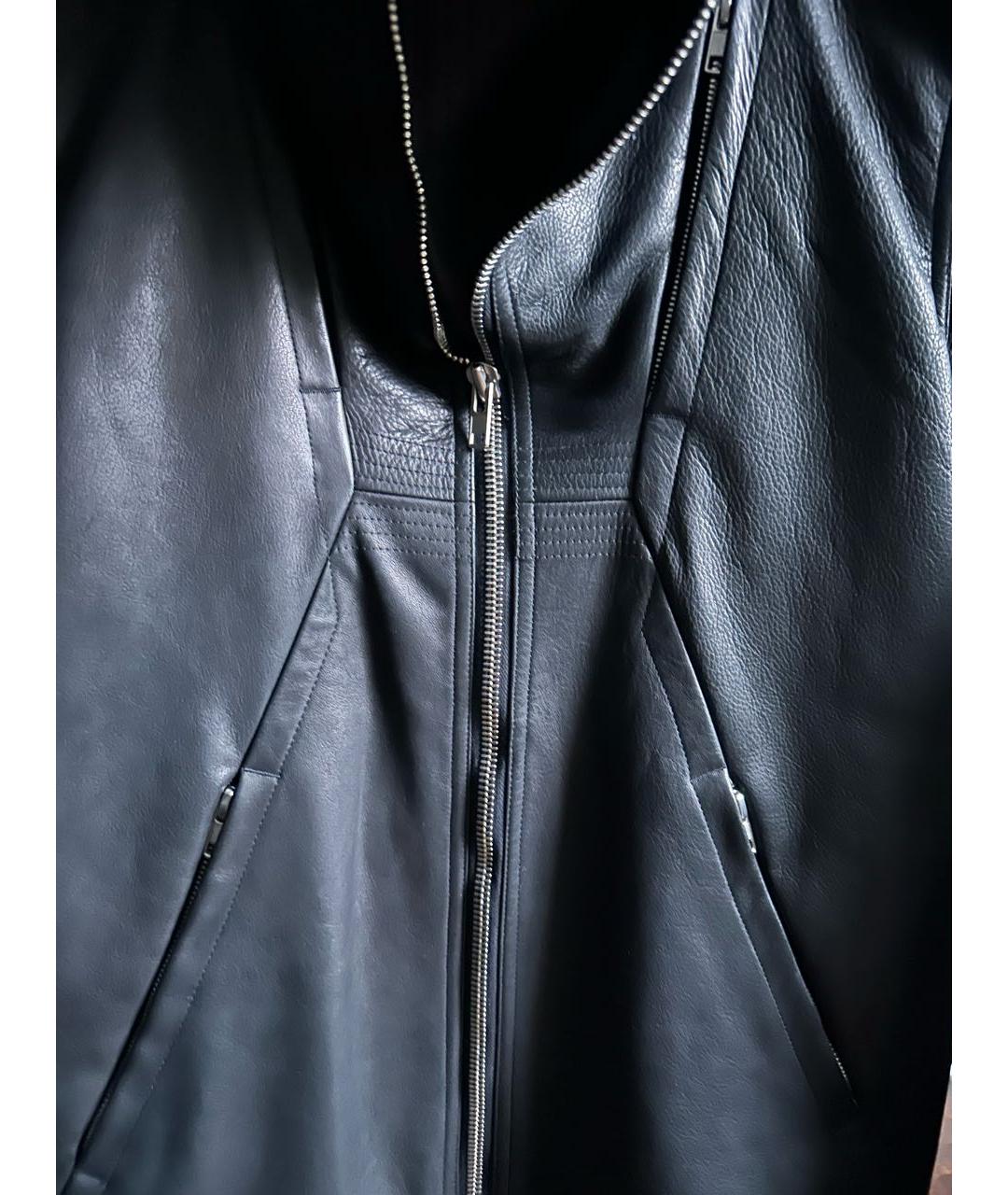 RICK OWENS Черная кожаная куртка, фото 3