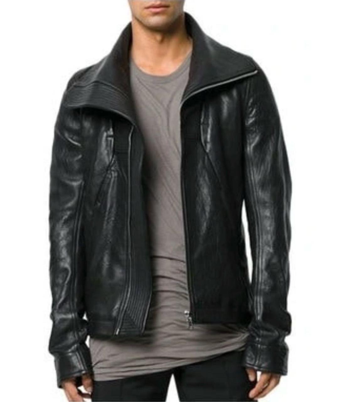 RICK OWENS Черная кожаная куртка, фото 5