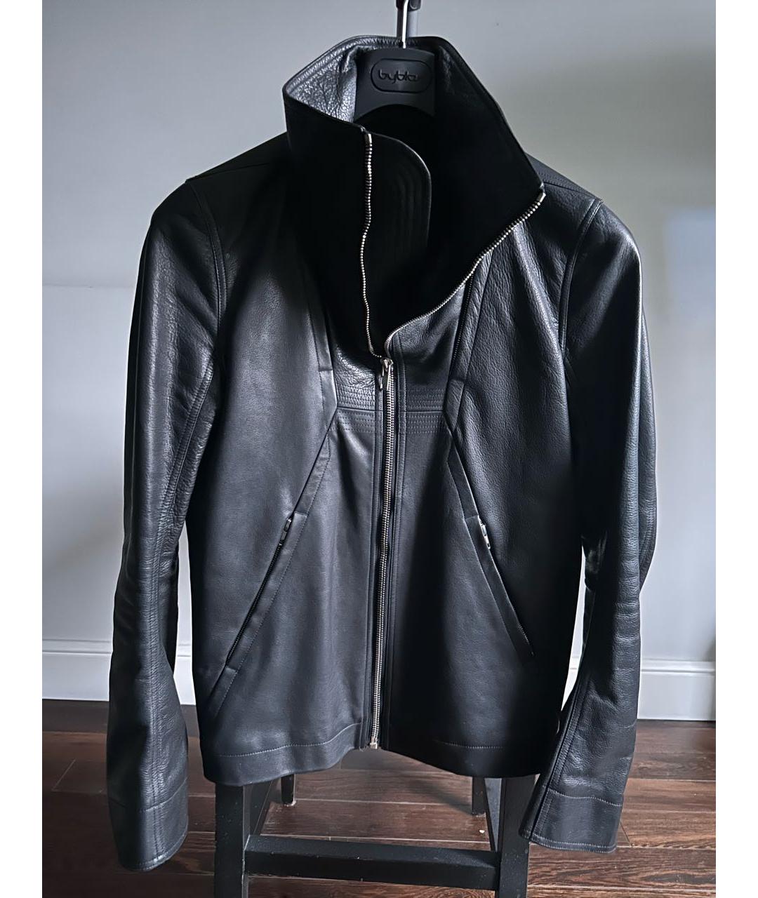 RICK OWENS Черная кожаная куртка, фото 4