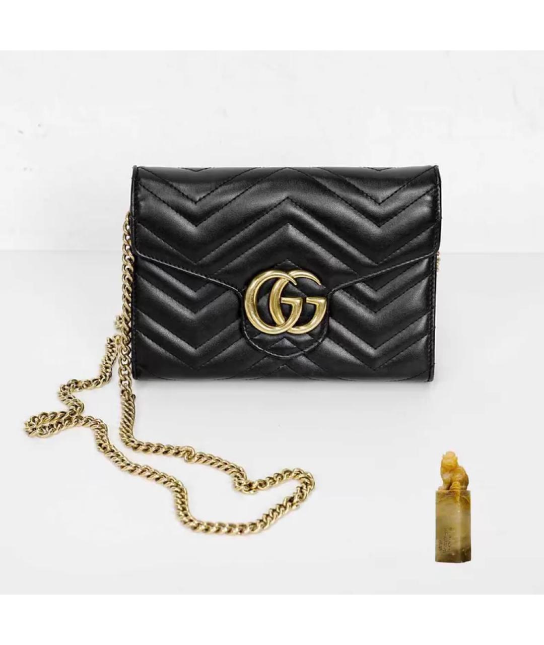 GUCCI Черная кожаная сумка с короткими ручками, фото 9