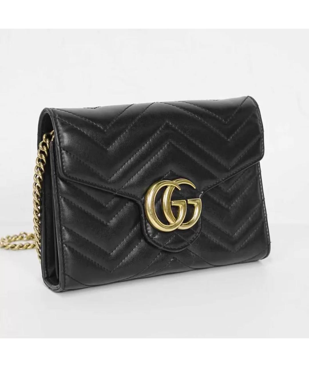 GUCCI Черная кожаная сумка с короткими ручками, фото 2