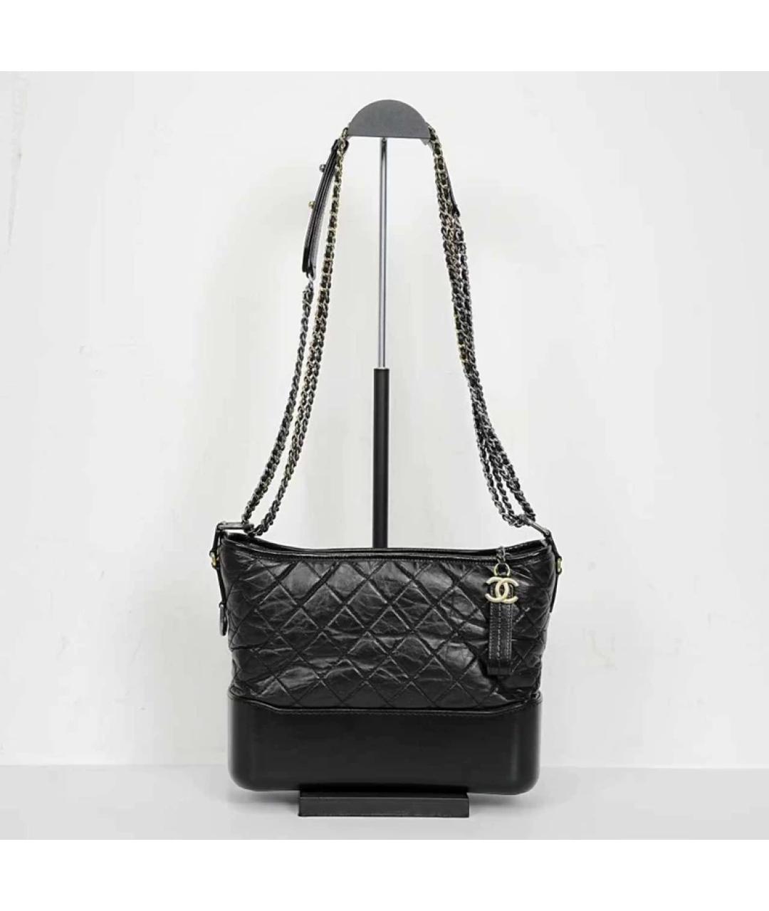 CHANEL Черная кожаная сумка через плечо, фото 6