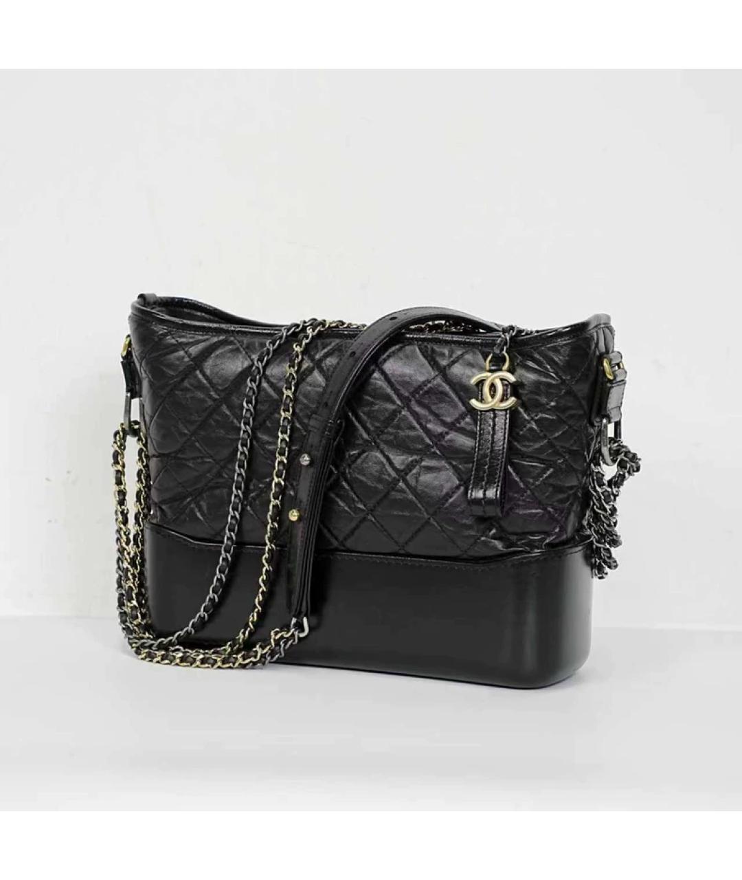 CHANEL Черная кожаная сумка через плечо, фото 10