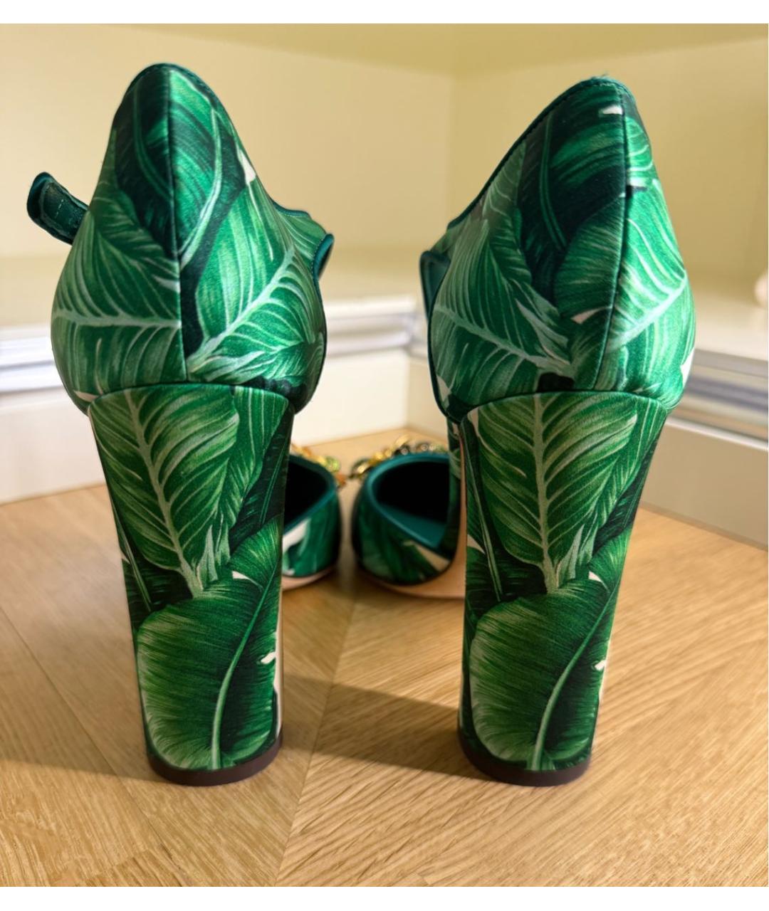 DOLCE&GABBANA Зеленые текстильные туфли, фото 4