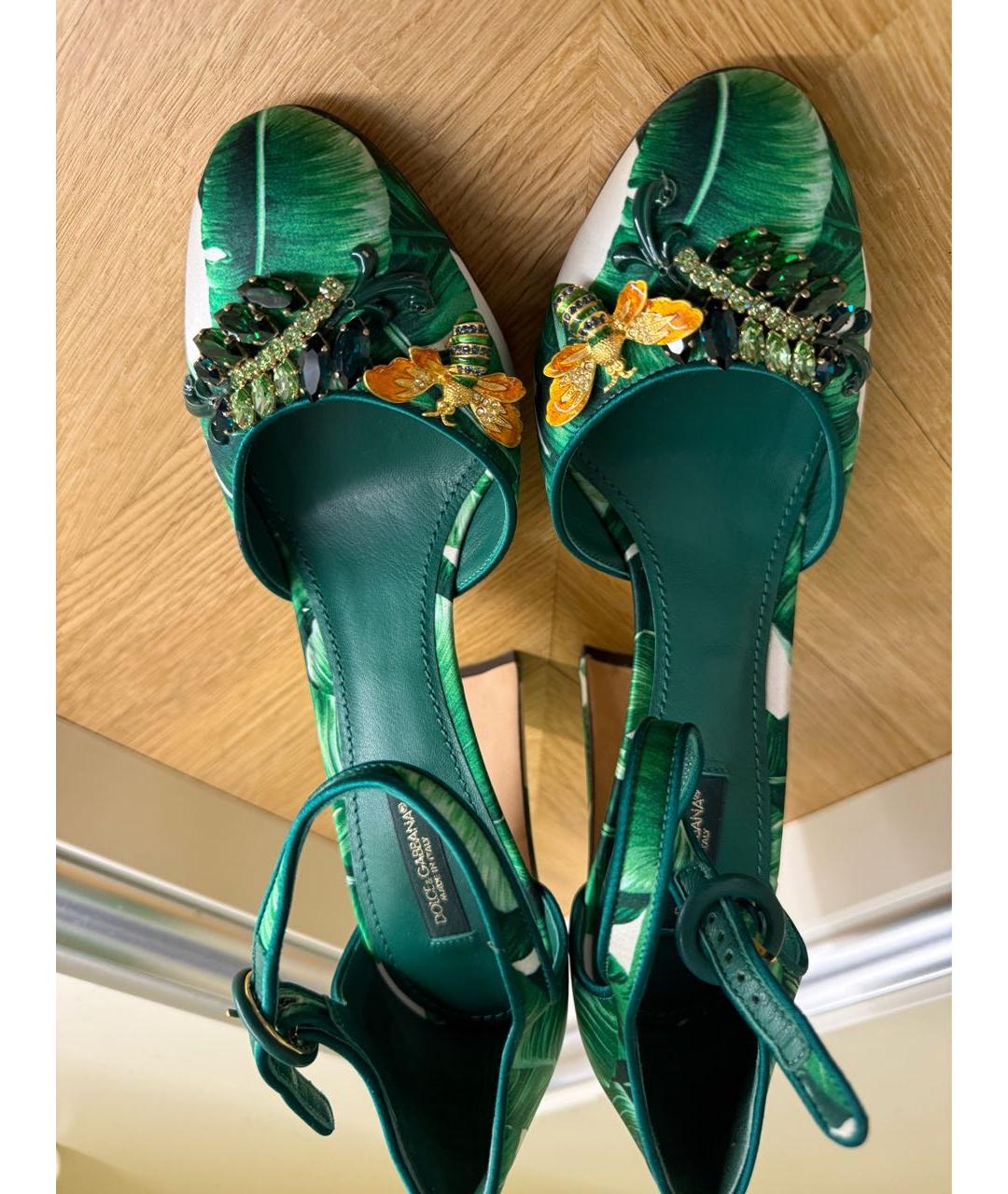 DOLCE&GABBANA Зеленые текстильные туфли, фото 3