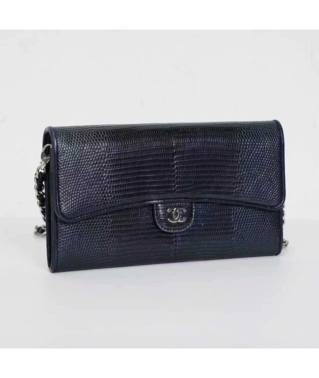 CHANEL Черная сумка с короткими ручками из экзотической кожи, фото 2