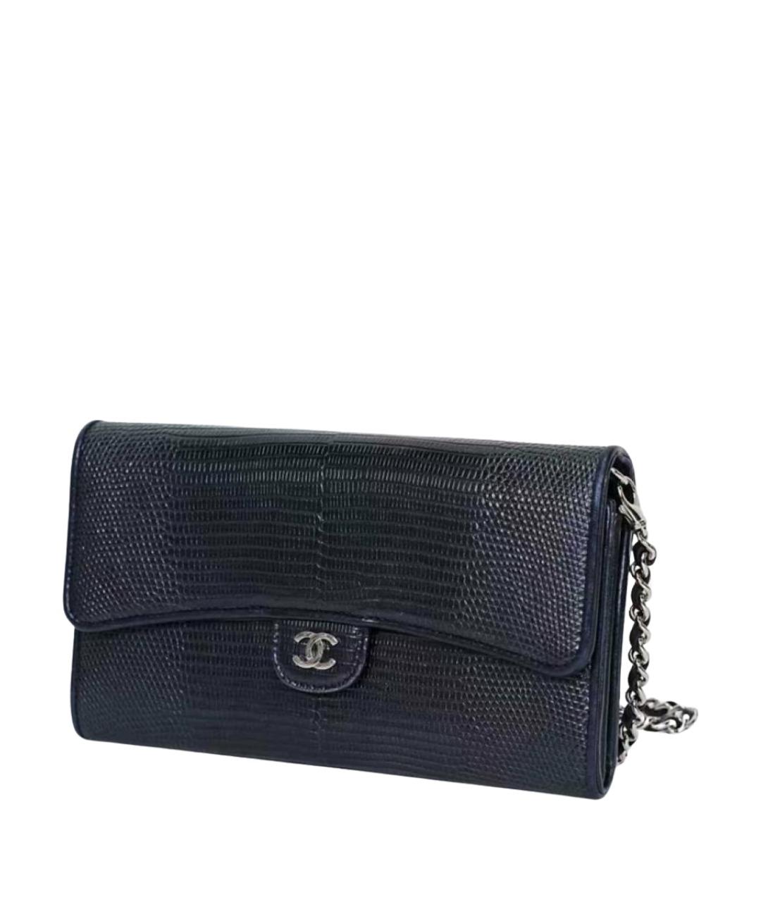 CHANEL Черная сумка с короткими ручками из экзотической кожи, фото 1