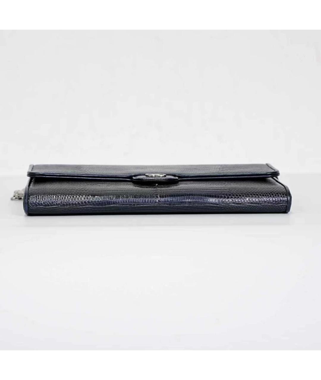 CHANEL Черная сумка с короткими ручками из экзотической кожи, фото 4