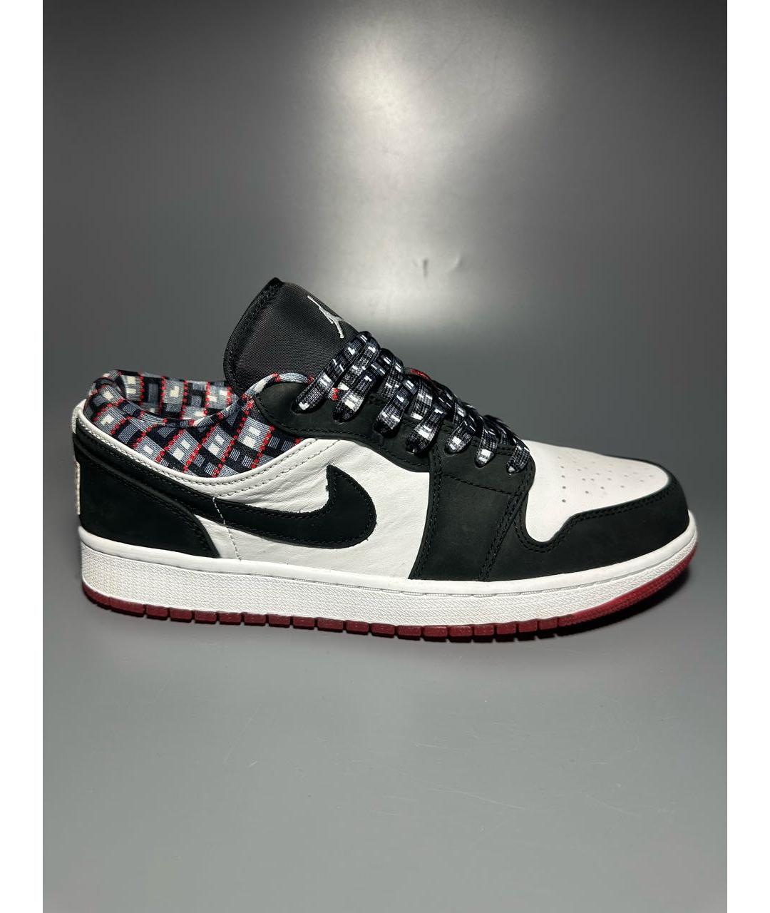 JORDAN Черные кожаные низкие кроссовки / кеды, фото 9