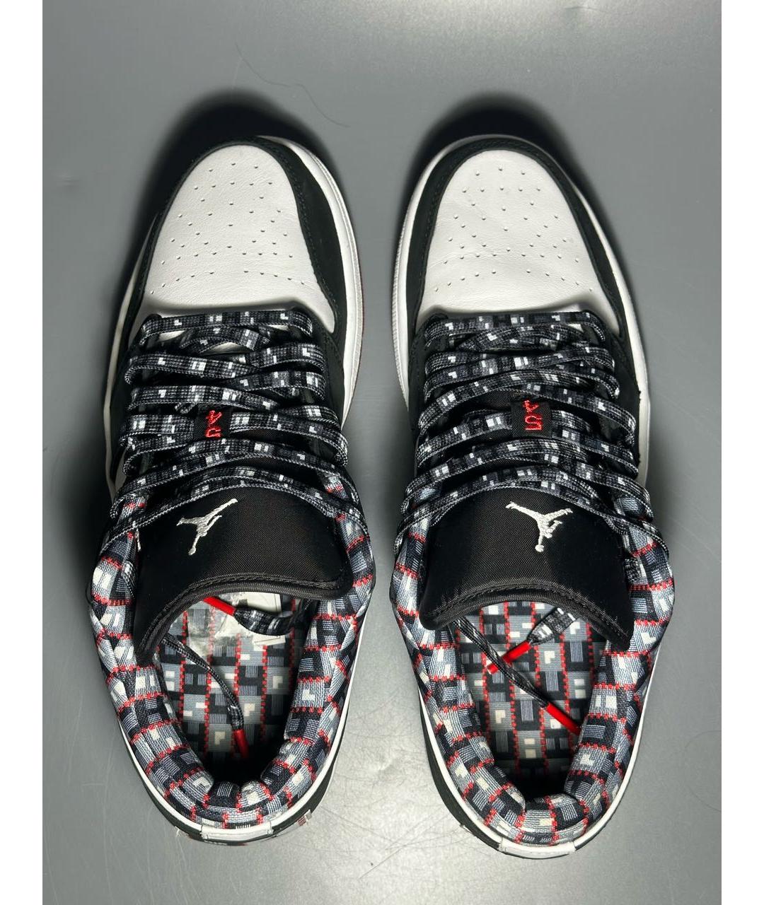 JORDAN Черные кожаные низкие кроссовки / кеды, фото 3