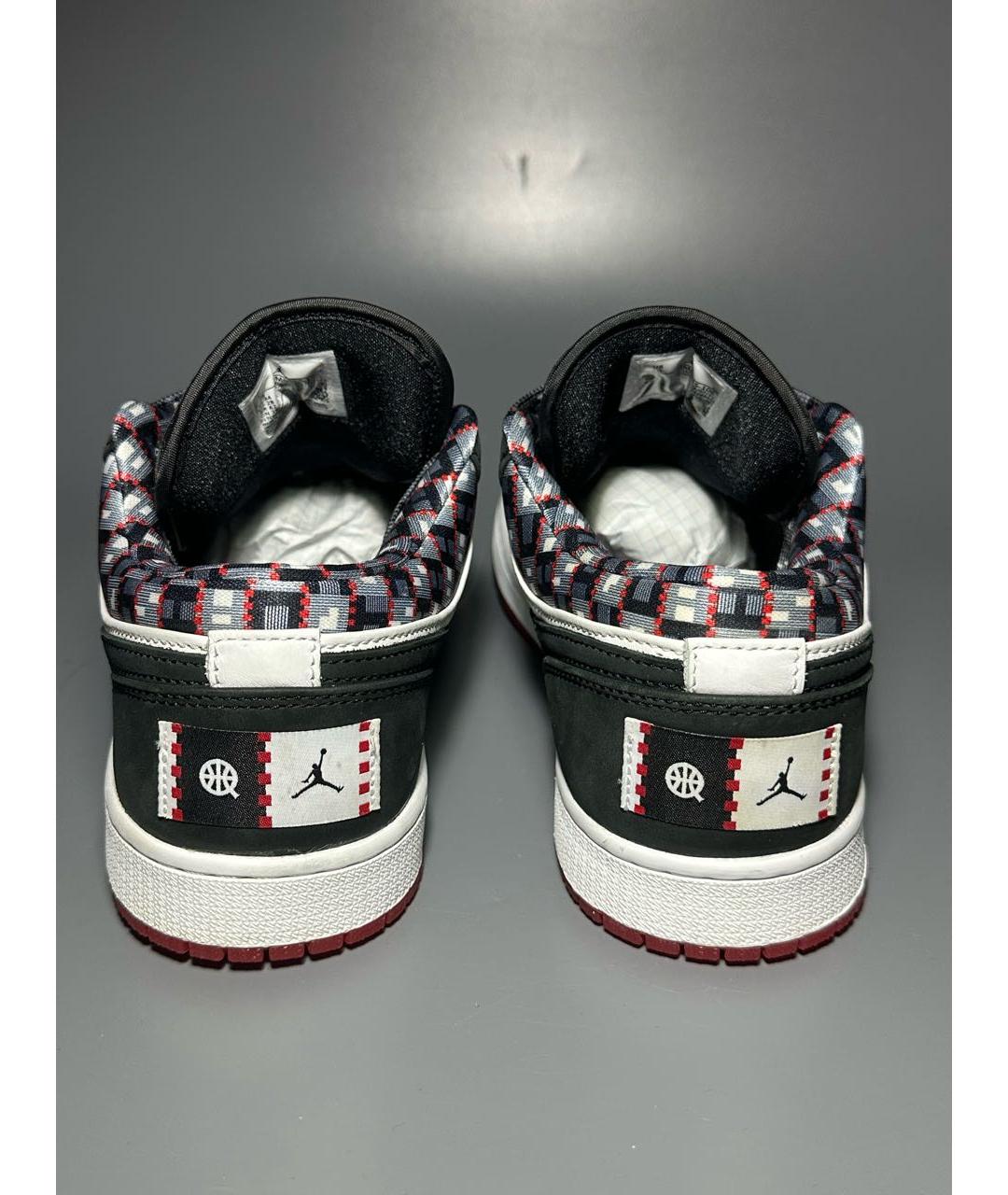 JORDAN Черные кожаные низкие кроссовки / кеды, фото 4