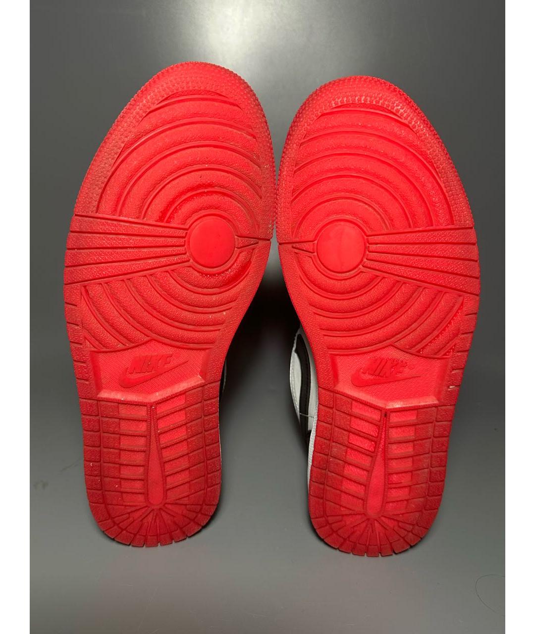 JORDAN Черные кожаные низкие кроссовки / кеды, фото 8