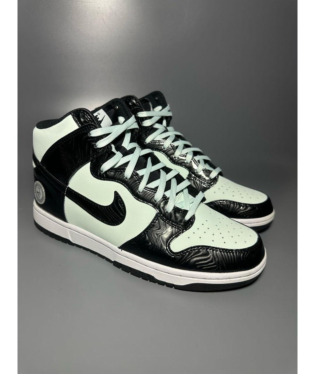 NIKE Черные кожаные высокие кроссовки / кеды, фото 5