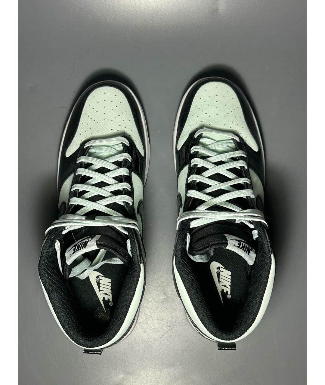 NIKE Черные кожаные высокие кроссовки / кеды, фото 3