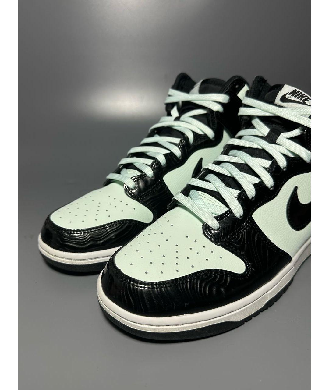 NIKE Черные кожаные высокие кроссовки / кеды, фото 8